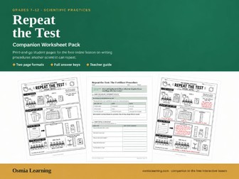Repeat the Test: Companion Worksheet Pack