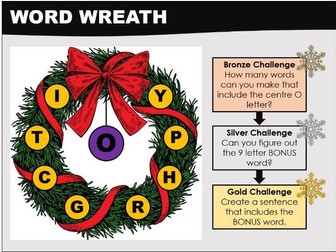 Literacy: Word Wreath_Christmas Starter Activity