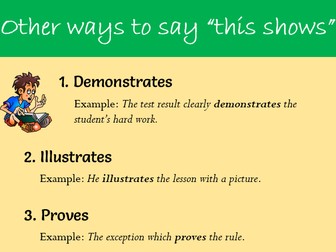 Different ways to say  "This shows"