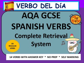 AQA GCSE Spanish Verbo del Día – ER Verbs | Retrieval Practice Pack