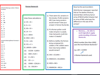 A Worksheet on Roman Numerals