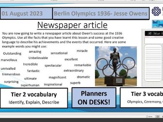 Jesse Owens English/Sport lesson