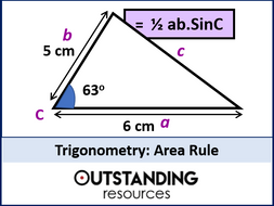 Trigonometry 6 - Area Rule using Trig (1/2abSinC) + worksheet by ...