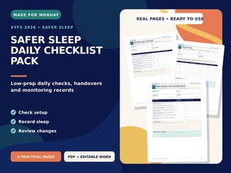 Safer Sleep Daily Checklist Pack - EYFS 2026