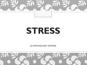 Stress A Level Psychology