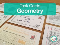 Geometry Problems | Task Cards | 24 Questions 4 Differentiations 96 Cards