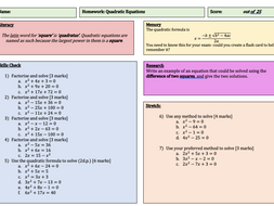 Quadratic equations homework help