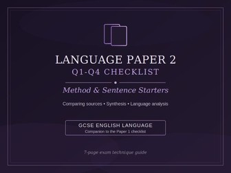 Language Paper 2 Checklist & Sentence Starters