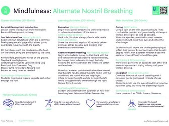 Alternate Nostril Breathing Lesson Plan