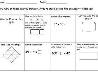 Maths Networking 1 Opener Starter