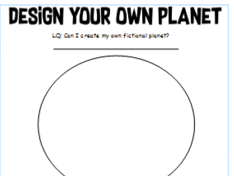 Design your own planet worksheet