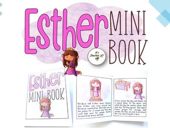 Esther Bible Story Foldable Mini Book Grade 1 2 3 ELA READING