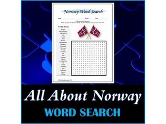 All About Norway Word Search Puzzle