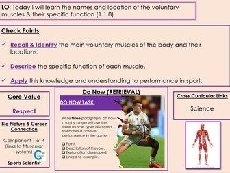 Edexcel GCSE PE - Component 1 - Topic 1 -  Lesson 6 Muscles