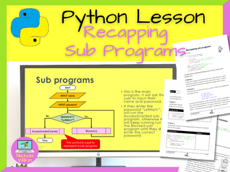Python Recapping Sub Programs