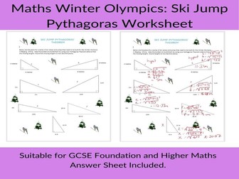 Maths Winter Olympics-Pythagoras worksheet