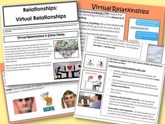 Virtual Relationships - Year 2 Relationships - AQA Psychology
