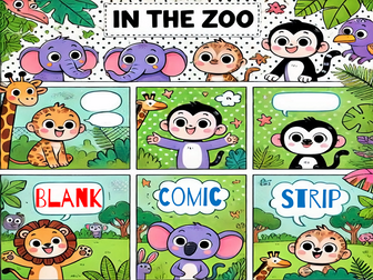 In the Zoo Comic Strip Templates for Primary & Middle School Students