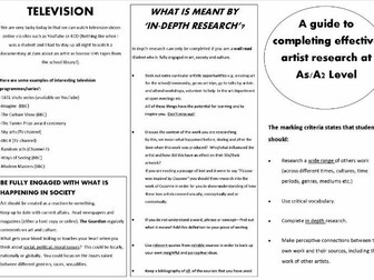 Guide to completing artist research at A Level
