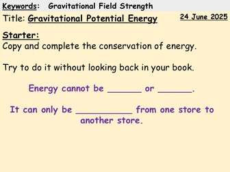 GCSE Physics Gravitational Potential Energy Calculations