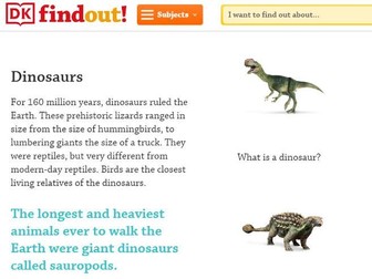 Year 3/4 non fiction comprehenson dinosaurs