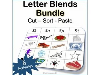 6 Letter Blends (Digraphs) Cut Sort & Paste BUNDLE - Reading LA Grades K-3