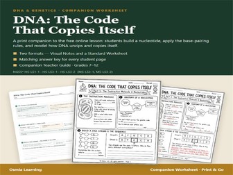 DNA Structure & Replication Companion Worksheet | Life Science Lesson