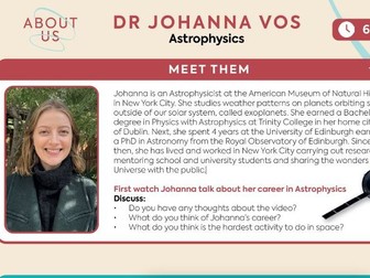UNBOXED Learning - About Us: Astrophysics – Dr Johanna Vos Ages 4 – 11
