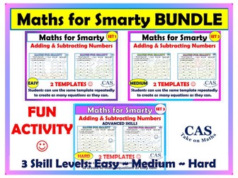 Maths for Smarty | Adding and Subtracting Numbers Templates Bundle