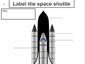 KS1 & 2 Label the space shuttle, label the space rocket, label the space suit (3 worksheets)