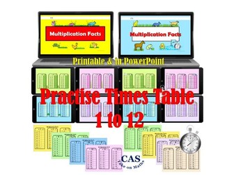 Times Tables 1 to 12 | Multiplication Practice Worksheets & PowerPoint