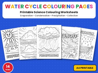Water Cycle Colouring Pages | Printable Colouring Page Worksheets | Evaporation & Condensation KS2