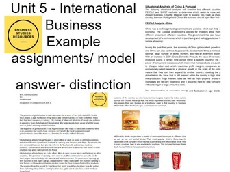 Unit 5 International Business Model Answers,Exemplars,Marked Student Work Disntinction BTEC BUSINESS