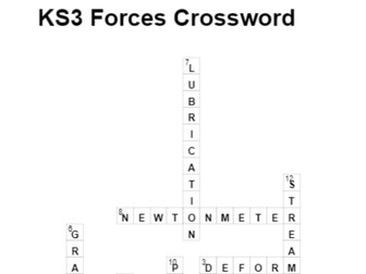 KS3 Forces Crossword ( Activate 1)