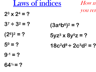 Indices Higher level revision
