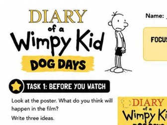 Diary of a Wimpy Kid: Dog Days Film Sheet