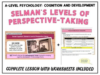 A-Level Psychology - SELMAN'S LEVELS OF PERSPECTIVE-TAKING [Cognition and Development Topic]