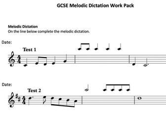 GCSE Music Melodic Dictation, 10 Exercises