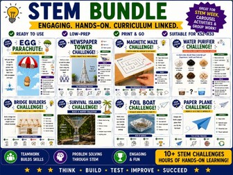 STEM Challenge Bundle for KS2 & KS3 – Hands-On Problem Solving & Engineering Activities