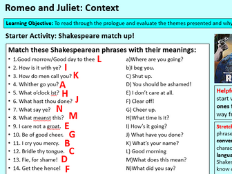 Romeo and Juliet Full SOW