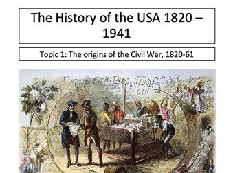 CIE AS History USA Topic 1 Work Booklet - Causes of the Civil War