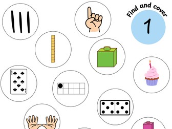 Find and cover number recognition 1-9