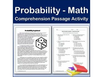 Probability Explained | Math Comprehension Passage & Activity | Editable