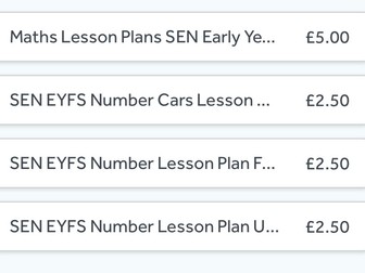 SEN EYFS maths number lesson plans