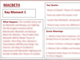 English Lit GCSE- Macbeth Revision Cards- I Achieved Grade 9