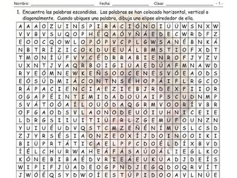 Feelings and Emotions Spanish Word Search Worksheet
