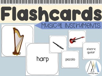 Musical Instrument Flashcards - 36 printable cards for all ages