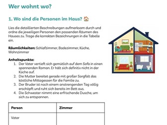 German Vocabulary: House and Flat (Haus und Wohnung) - Worksheet
