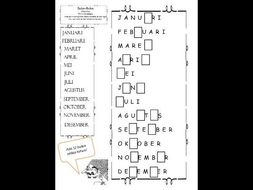 Months of the Year - Indonesian Worksheet