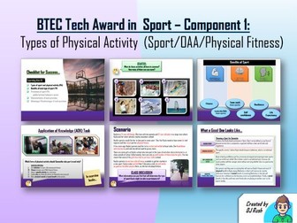 Types of Physical Activity - Component 1, Learning Aim A (Pearsons BTEC Tech in Sport)